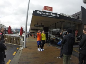 They were goofing around in Taupo a few days before sailing a bouncy castle across the largest freshwater lake in Australasia.